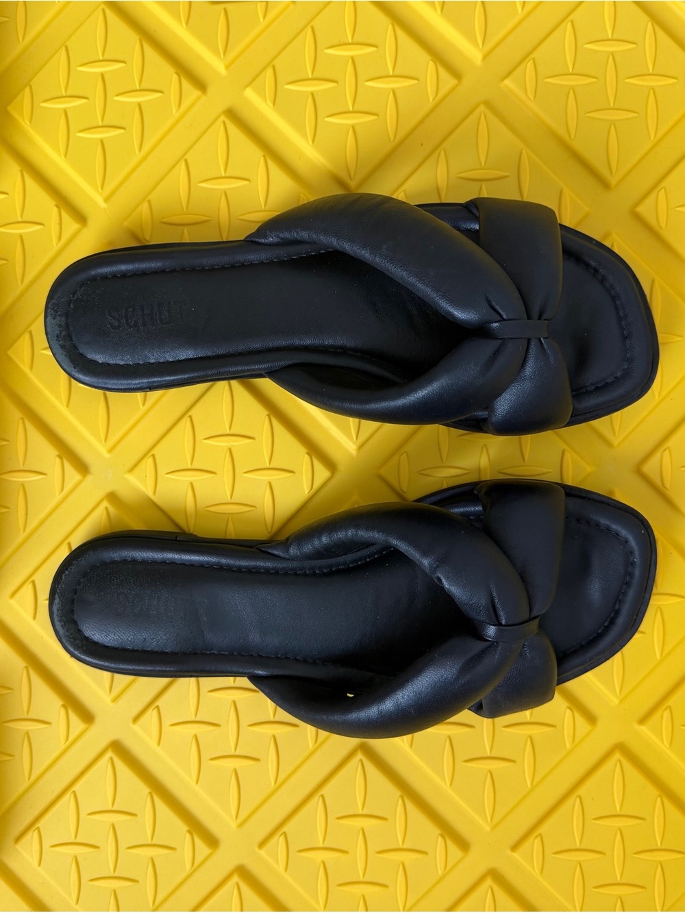 Black Knot-Top Slide Sandals - Women Schutz